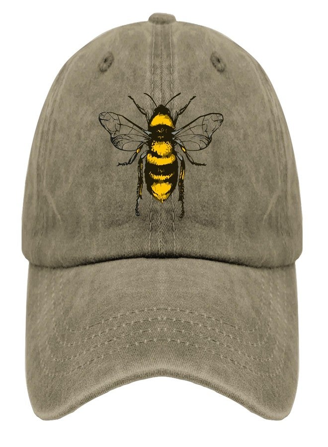 Paunook Bee Queen Hat Honey Blue Hat Pigment Khaki Womens Baseball Caps Gifts for Her Beach Hat - Image 1